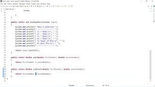 Java 40 A program that performs simple math operation with user menu switch statements and methods
