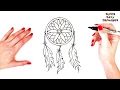 How To Draw A Dream Catcher Step By Step Dream Catcher Drawing EASY Super Easy Drawing Tutorials