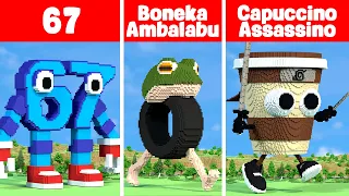 BESTBRAINROT STATUE BUILDING BATTLE in Minecraft