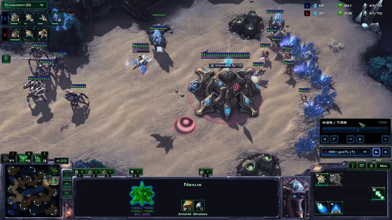 PvP - 2 Base All In - 8 Gateways: Chargelot x16, Immortal x3, Sentry x2, Stalkers #2
