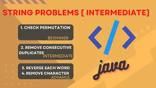 Coding Ninja String in Java Check Permutation Remove Consecutive Duplicates Reverse Each Word