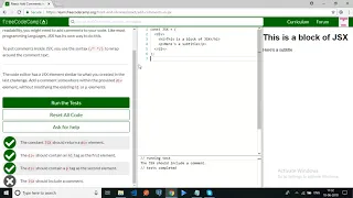 freecodecamp-React Add Comments in JSX-solution