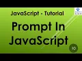 Prompt in JavaScript JavaScript tutorial in Hindi