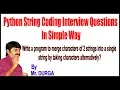 Q8 Wrt a prog to merge characters of 2 strings into a single string by taking characters altern