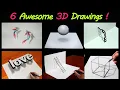 6 Easy 3D Drawing Tutorial Easy 3D illusion Drawing tutorials