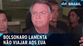 Bolsonaro diz sentir constrangimento em não poder ir à posse de Trump | SBT Brasil (18/01/25)