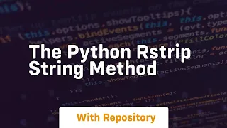 The python rstrip string method