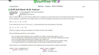 Java Practice-It 16 30 firstLast implementing ListNodes LinkedLists