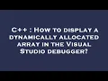 C How to display a dynamically allocated array in the Visual Studio debugger