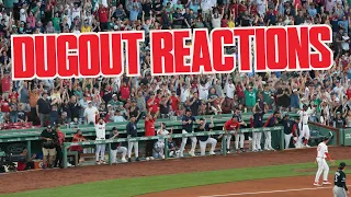 DUGOUT REACTIONS Red Sox Dugout During 14-2 Win at Fenway Park