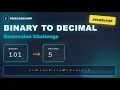 JavaScript Challenge Convert Binary to Decimal freeCodeCamp Daily Coding