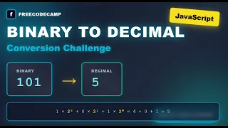JavaScript Challenge Convert Binary to Decimal freeCodeCamp Daily Coding