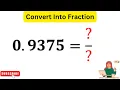 0 9375 into Fraction Write 0 9375 Into Fraction