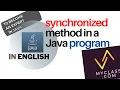 Java thread PROGRAM with synchronized METHOD