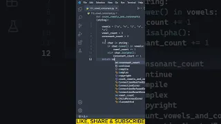 Count Vowels Consonant of a String in python
