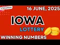Iowa Midday Lottery Results For - 16 Jun 2025