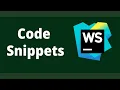 Create WebStorm Custom Code Snippets For High Productivity Web Development