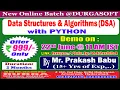 Data Structures Algorithms with PYTHON Online Training DURGASOFT