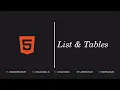 HTML Lists Tables HTML Tutorial for Beginners in Marathi