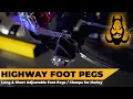 HOGWORKZ Long Short Angled Adjustable Highway Foot Pegs Clamps for Harley Davidson