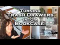 Trash Drawers Into Stunningly Useful Bookcase