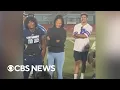 High school football player surprised by military mom