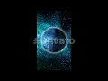 Blue Planet Rotation in Starfield Nebula Background