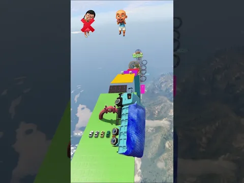 Meimei, Mail, and Upin Trying to Fyling High to Pass The Giant Wall #ytshorts #upinipin #gta