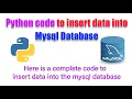 How to insert data into mysql database in python