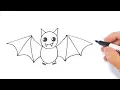How to draw a Bat Step by Step Bat Drawing Lesson