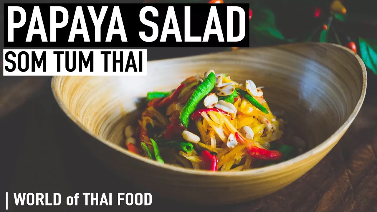 How To Make Green Papaya Salad   Som Tum Thai   Authentic Family Recipe #15