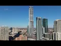 Aerial Footage of the Waterline Skyscraper in Austin Texas