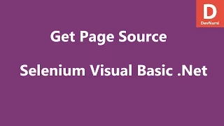 Selenium Visual Basic Net Get Page Source
