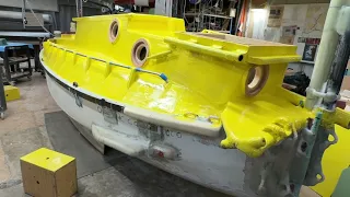 Shaping the dagger board.