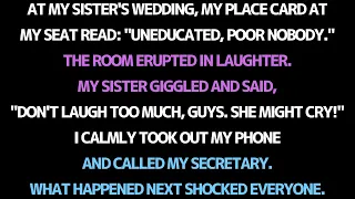 MY SISTER PLACED A PLACE CARD ON MY PLATE THAT SAID 'UNEDUCATED AND POOR'…