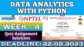 DATA ANALYTICS WITH PYTHON WEEK 4 ASSIGNMENT 4 SOLUTION NPTEL SWAYAM JAN-JUL 2023
