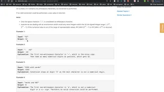 Leetcode Q8 String to Integer atoi Java