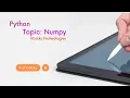 Python For Data Analytics Numpy Part 1