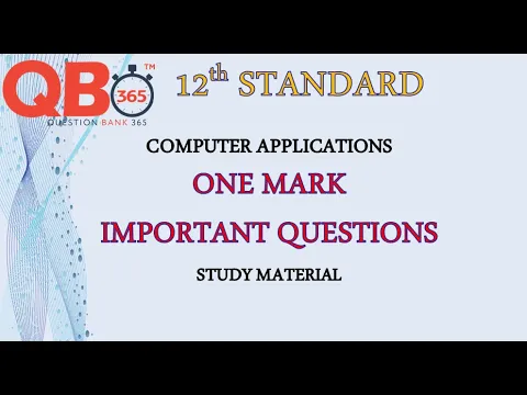 Download MP3 TN | 12th Standard Computer applications Important one mark Questions | Book back & creative