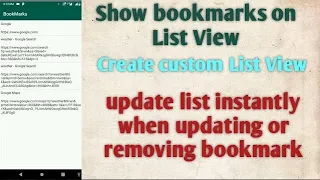 Display Bookmarks on custom ListView android studio Sqlite database to ListView