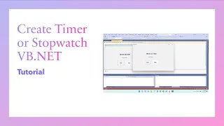How to Create Timer or Stopwatch VB NET