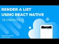 RENDER A LIST USING REACT NATIVE IN 1 MINUTE