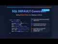 SQL DEFAULT Constraint Set Default Values for Database Columns