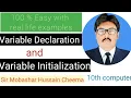 Variable declaration and initialization Class 10 computer chapter 1