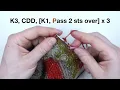 Working a 9 1 Stacked Decrease from the Bear Claws Knitting Pattern