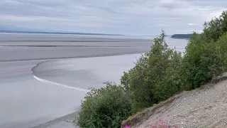 Small Alaska Bore Tide in Knik Goose Bay Two Views