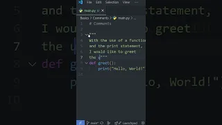 Python Basics COMMENTS in Under a Minute
