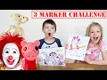 3 Marker Roblox Villains Challenge with Roblox Ronald Piggy and Bear at My PB and J House