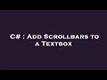 C Add Scrollbars to a Textbox