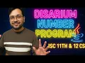 Disarium number program in Java ISC class 11 12 CS by YP Computer Classes